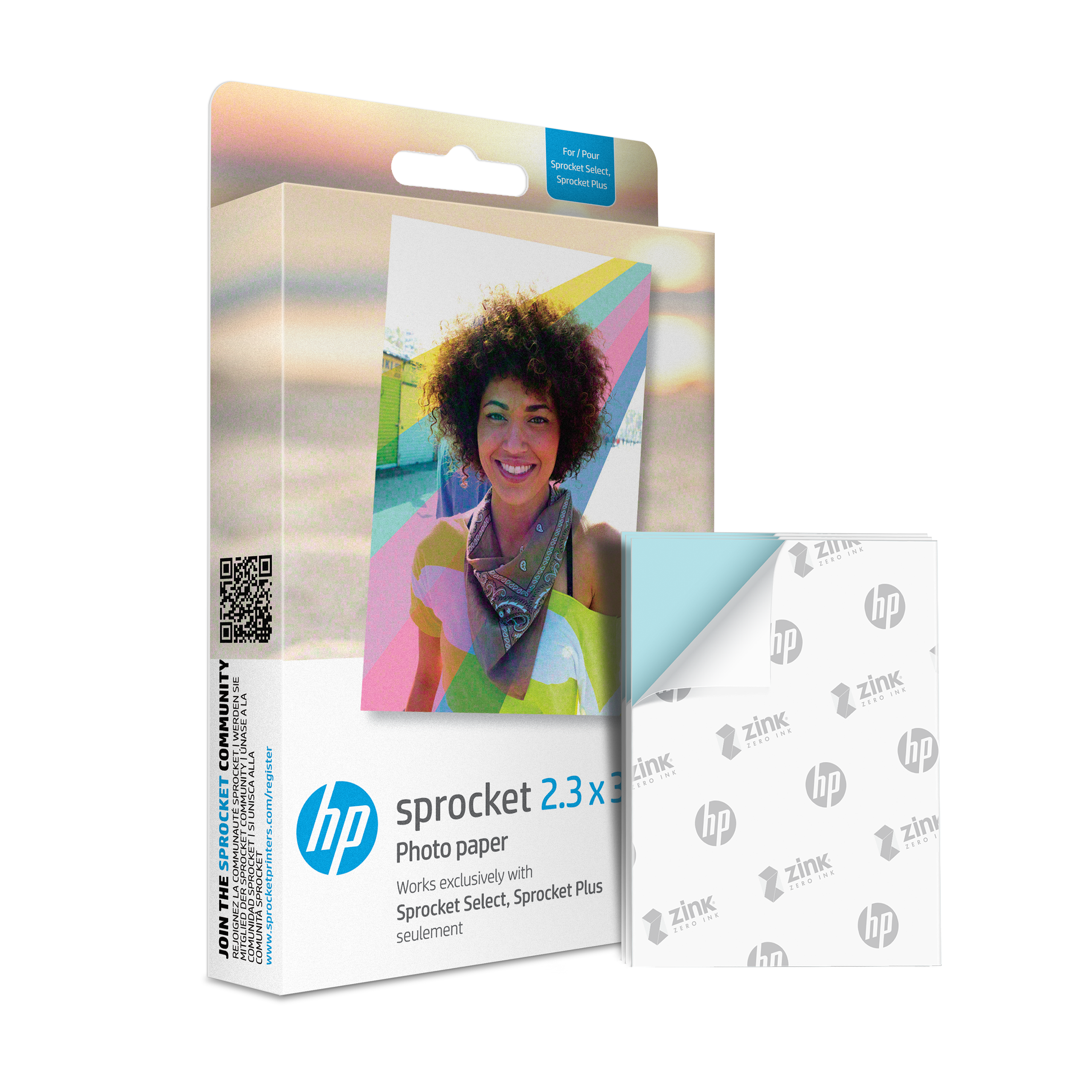 HP Sprocket 2.3” x 3.4” Premium Zink Sticky-Back Photo Paper (20 Sheets)