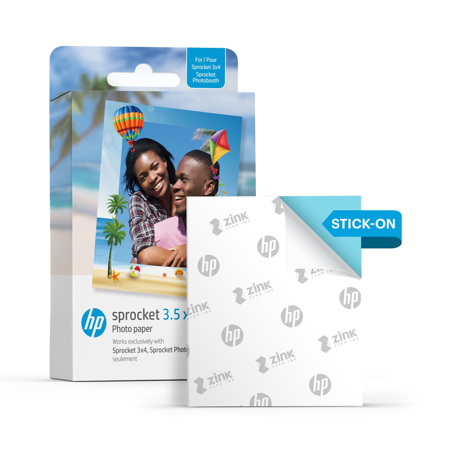 HP Sprocket 3.5 x 4.25” Zink Sticky-backed Photo Paper (50 Pack) Compatible with HP Sprocket 3x4 Photobooth and Photo Printer