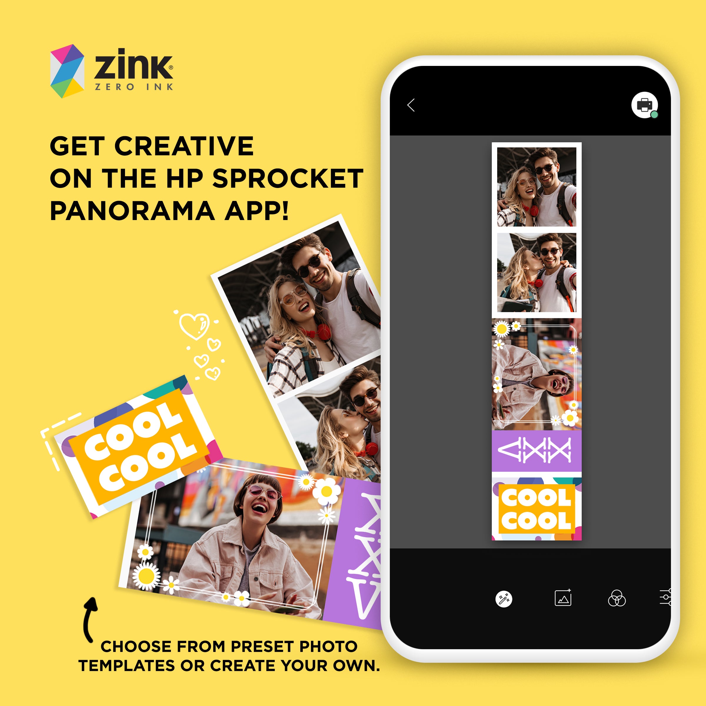 HP Sprocket Panorama 16.4’ (5 Meter) Zink Paper Roll - Zink Zero-Ink Sticky Backed, Smudge-Proof Instant Photo Paper Roll. Compatible with HP Sprocket Panorama Photo and Label Printer Sprocket Printers CA