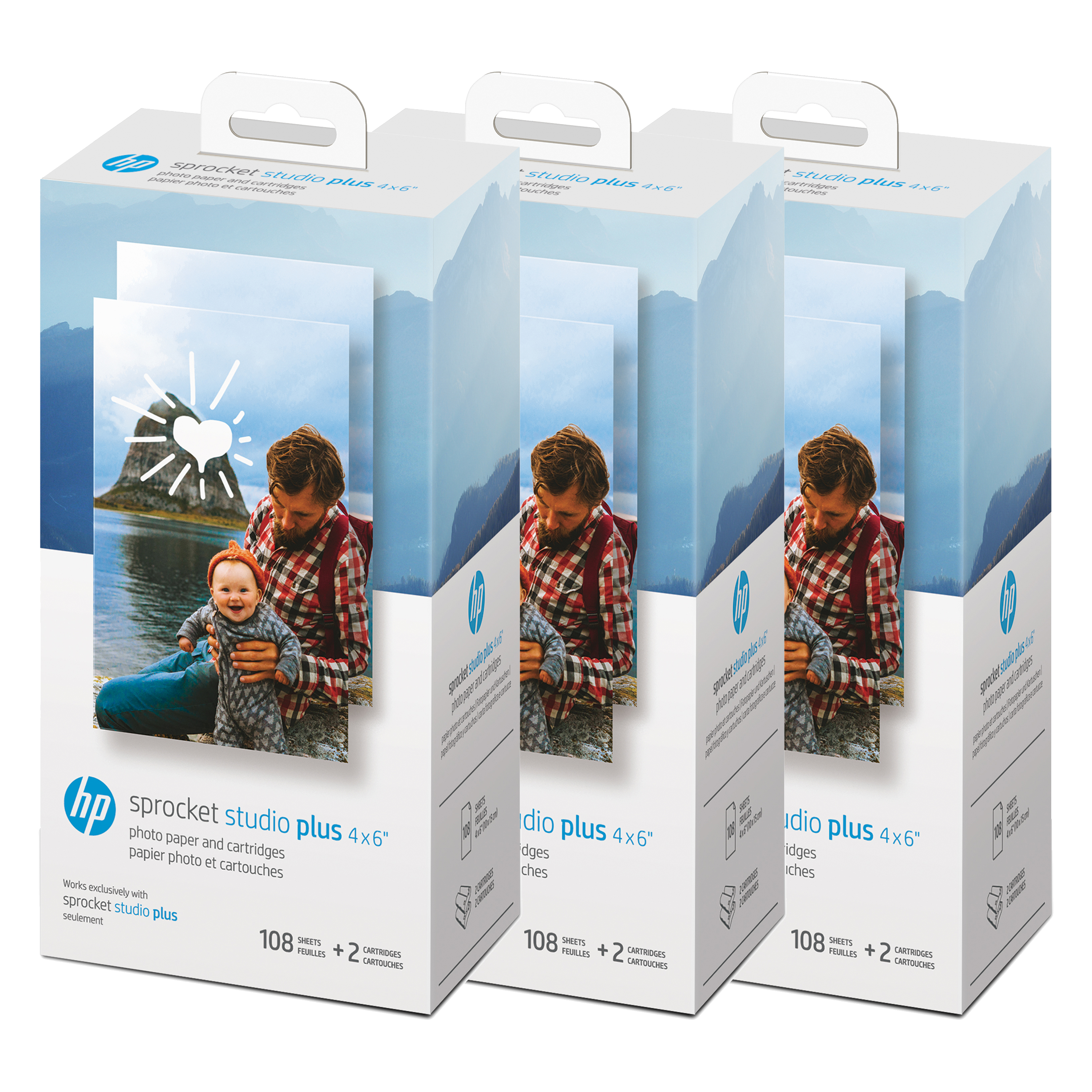 HP Sprocket Studio Plus 4 x 6” Photo Paper and Cartridges (Includes 324 Sheets and 6 Cartridges) – Compatible only with HP Sprocket Studio Plus printer Sprocket Printers CA
