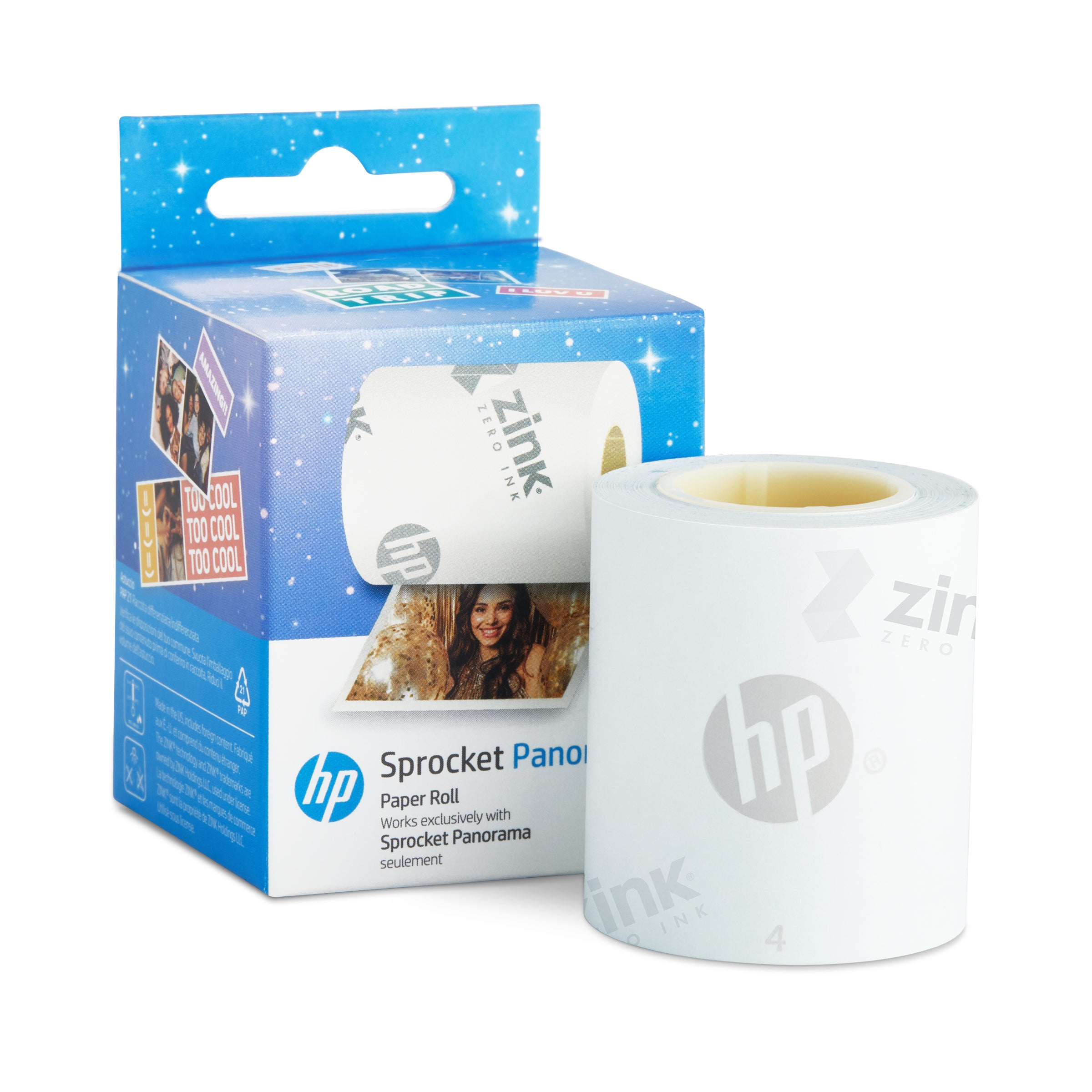 HP Sprocket Panorama Instant Portable Color Label & Photo Printer (Pink) Starter Bundle with case and HP Zink roll Sprocket Printers CA