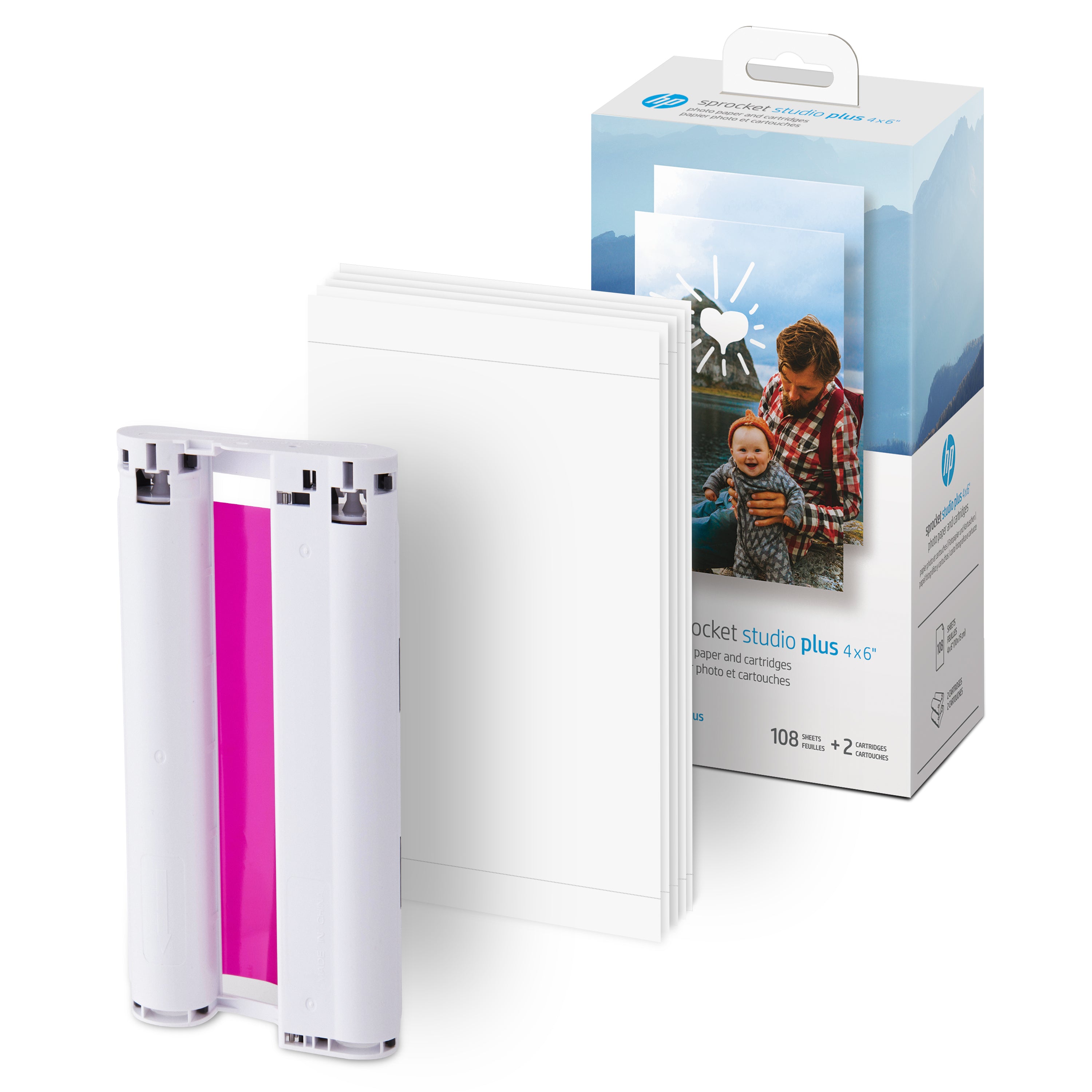 HP Sprocket Studio Plus 4 x 6” Photo Paper and Cartridges (Includes 324 Sheets and 6 Cartridges) – Compatible only with HP Sprocket Studio Plus printer Sprocket Printers CA