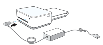 Connecting the power cord to the printer